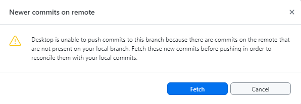 Warning Regarding Commits on Remote