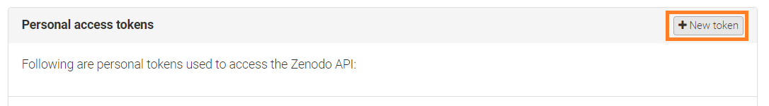 Zenodo New Token
