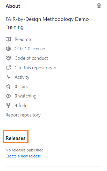 Releases Section on the Repository's Homepage